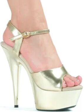 Ellie Gold 6 inch platform heels